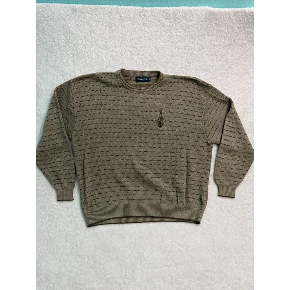 Vintage 90s Carmel Golf Embroidered Pullover Knit Sweater Size XXL Made In USA